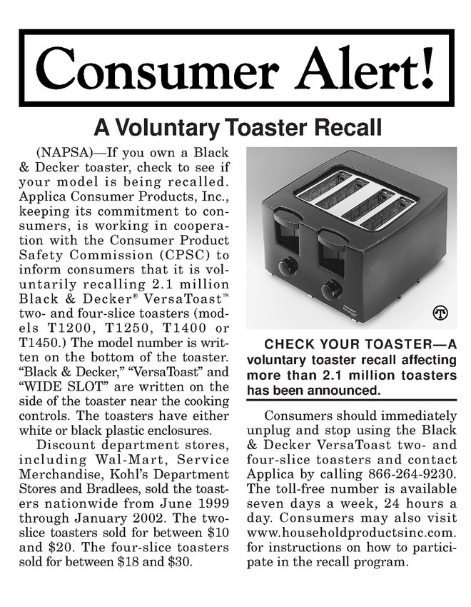 CPSC, Applica Consumer Products Inc. Announce Recall of Black