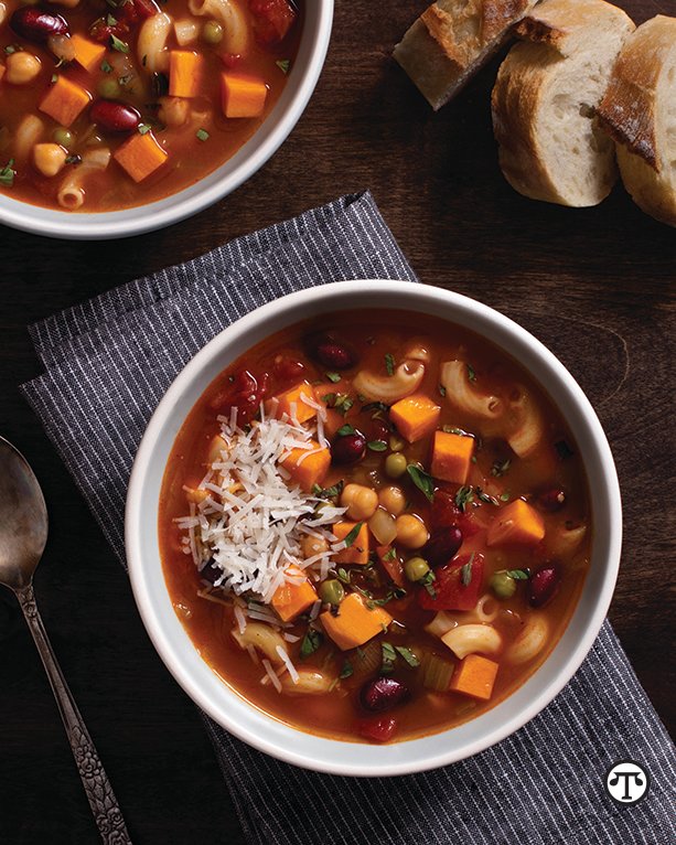 Easy Sweetpotato Minestrone Soup—California Style